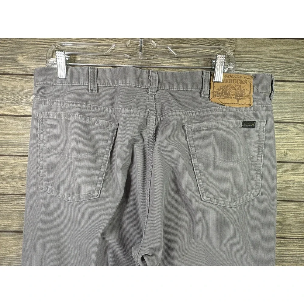 Vintage Roebucks Corduroy Pants Mens 38x32 Gray Tagged Made In USA Workwear